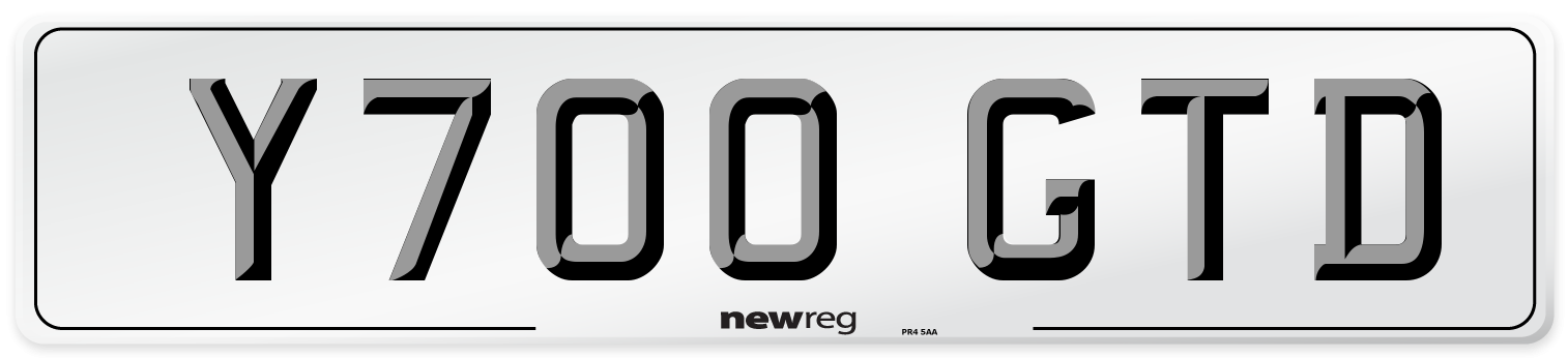 Y700 GTD Number Plate from New Reg